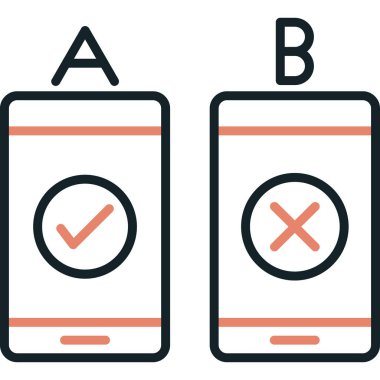 Kontrol işaretlerinin vektör çizimi ve çapraz simge, basit ve özet tasarım. Stok vektör çizimi. 10 saniye.