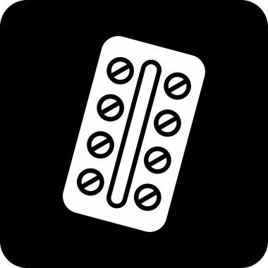 İlaç simgesi ve vektör illüstrasyonu beyaz arkaplanda izole edildi