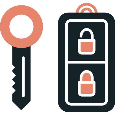 kilit anahtarı simgesi. düz biçim vektör illüstrasyonu.