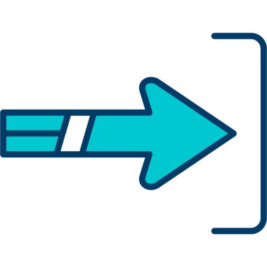 Ok yönü ok simgesi ile doldurulmuş dış hat biçimi