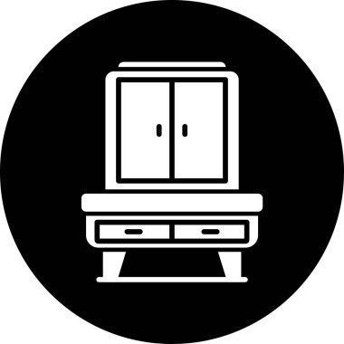 dolap web simgesi, vektör illüstrasyonu