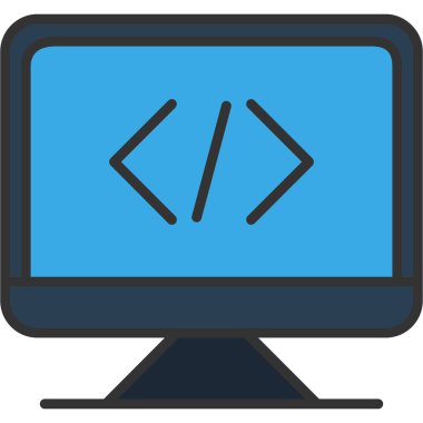 Programlama. Web simgesi basit illüstrasyon