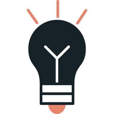 Düz biçimli ampul ışığı fikir simgesi