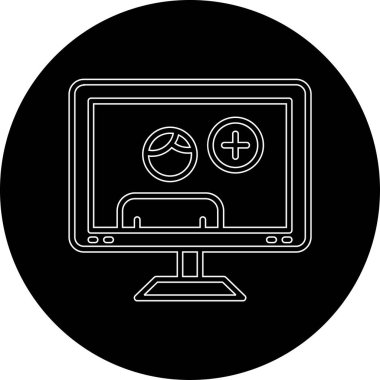 bilgisayar izleme simgesi, vektör illüstrasyonu