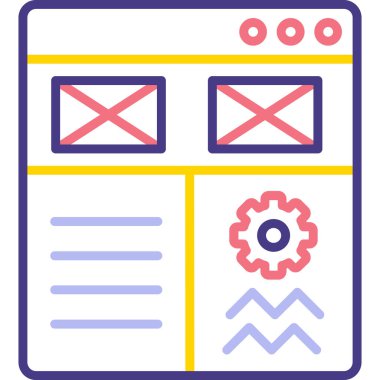 Tarayıcı. Web simgesi basit illüstrasyon