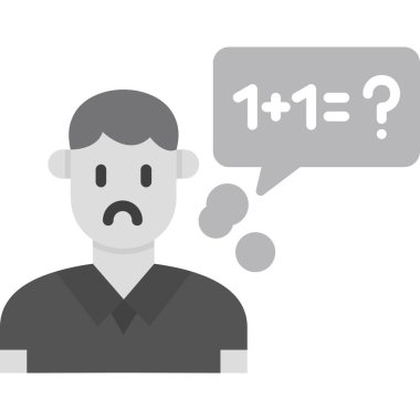 Beyaz takım elbiseli bir adam soru işareti, soru işareti, ikon, vektör çizimi olan bir cevap beyaz üzerinde izole edilmiş..