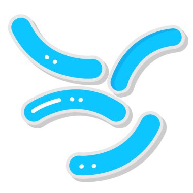 Mavi balık biftek ikonu, çizgi film tarzı.