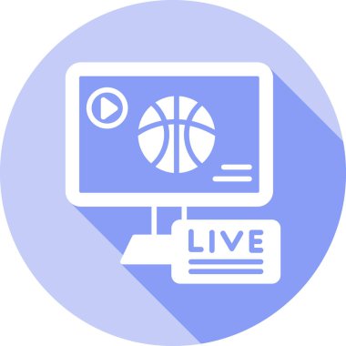 Canlı yayın yassı vektör simgesi. canlı yayın.