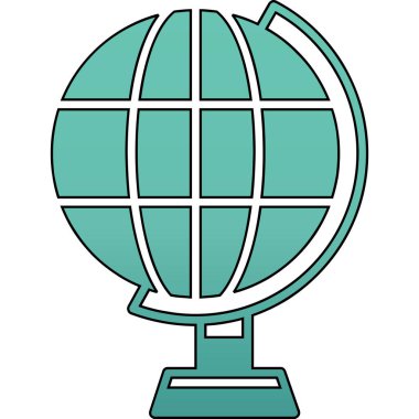 Bayrak ikonlu dünya. Web için dünya veya ABD vektör simgesinin özet çizimi