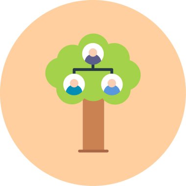 Ağaç renkli vektör simgesi.