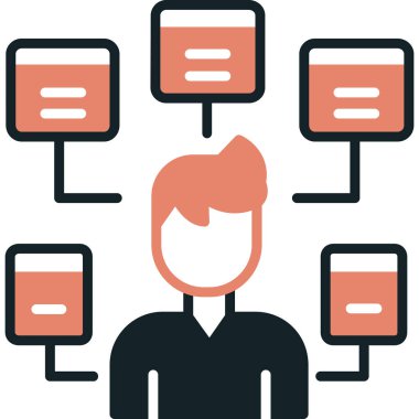 iş yönetimi ağ simgesi - taslak biçimi