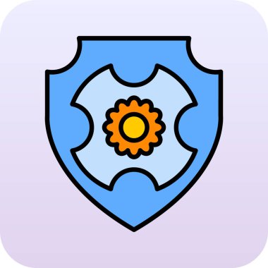 Kalkan simgesi, güvenlik konsepti, vektör illüstrasyonu