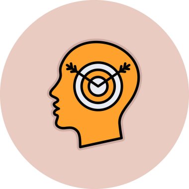 İnsan kafa simgesi vektör illüstrasyonu