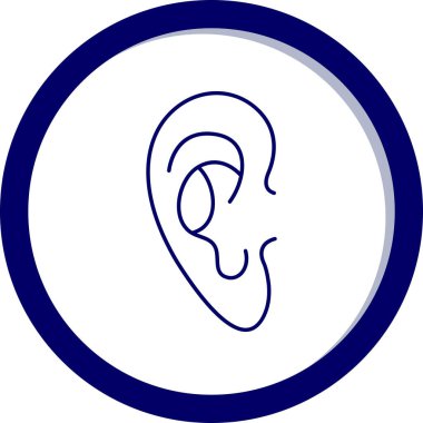 Kulak ikonu. Beyaz arkaplan üzerinde vektör illüstrasyon tasarımı.