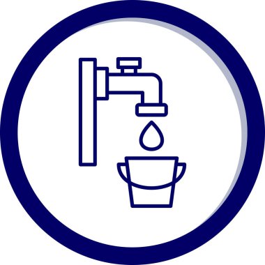 Duş musluk düz kare vektör simgesi