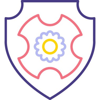 Kalkan. Web simgesi basit illüstrasyon