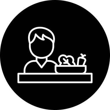 Sepeti ve sepeti olan bir adamın vektör simgesi