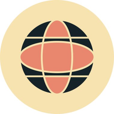 Küre. Web simgesi basit illüstrasyon