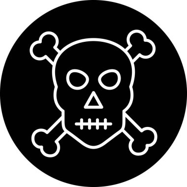 kafatası kemik simgesi, vektör illüstrasyon tasarımı