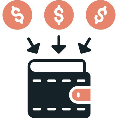 Parayı nakit düz vektör simgesi