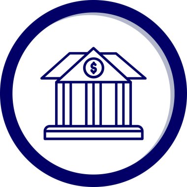 Banka binası simgesi vektör illüstrasyonu