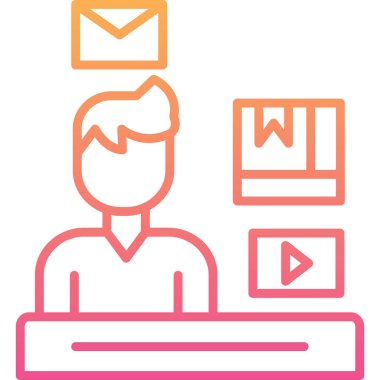 Mesaj var. Web simgesi basit illüstrasyon