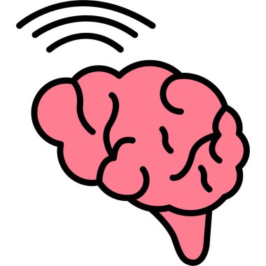 Beyin. Web simgesi basit illüstrasyon