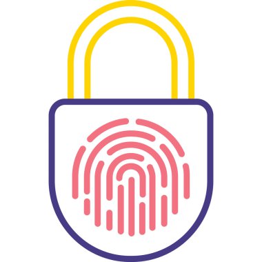 parmak izi ikonu vektör illüstrasyonu