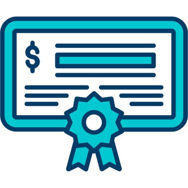 Sertifika ikonu vektör illüstrasyonu