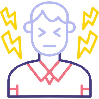 kızgın adam simgesi, basit vektör illüstrasyonu