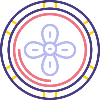 Bir çiçek simgesinin vektör illüstrasyonu