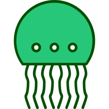 ahtapot hayvan deniz ikonu doldurulmuş ana hatlarıyla