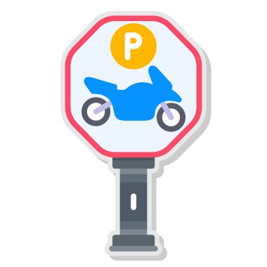 Scooter park simgesi, vektör illüstrasyonu beyaz arkaplanda izole edildi