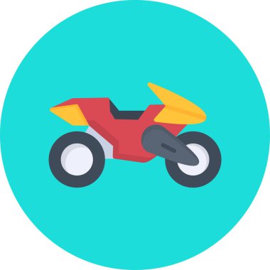 Düz stil simgesinde motosiklet