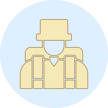 avatar adam şapka ve ceket vektör çizim tasarımı