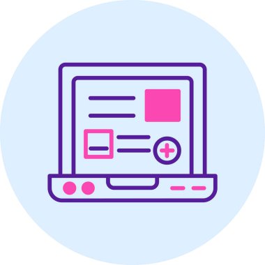 dizüstü bilgisayar simgesi, vektör illüstrasyonu basit tasarım