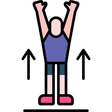 Egzersiz simgesi olarak ana hatları doldurulmuş