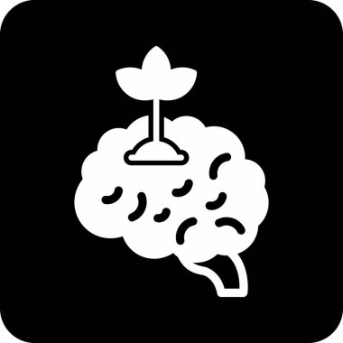 Beyin. Web simgesi basit illüstrasyon