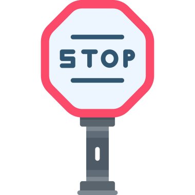 dur işareti simgesi, vektör çizimi