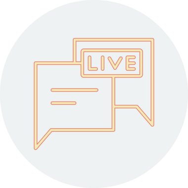 Canlı sohbet vektörü ince çizgi simgesi