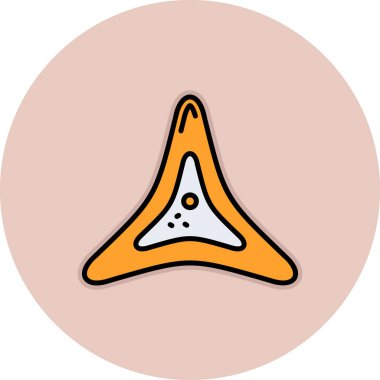 Oklu bir üçgenin karikatür üçgeni simgesi etiketi