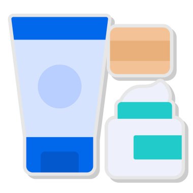 Diş macunlu plastik şişe, illüstrasyon, beyaz arkaplanda vektör