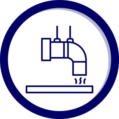 Fabrika ve duman ikonu, vektör illüstrasyonu