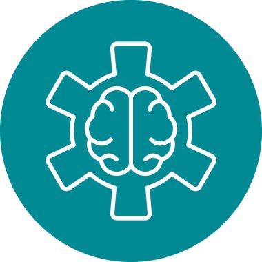 Beyin. Web simgesi basit illüstrasyon