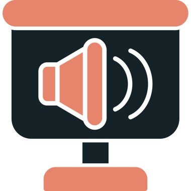 Ses. Web simgesi basit illüstrasyon