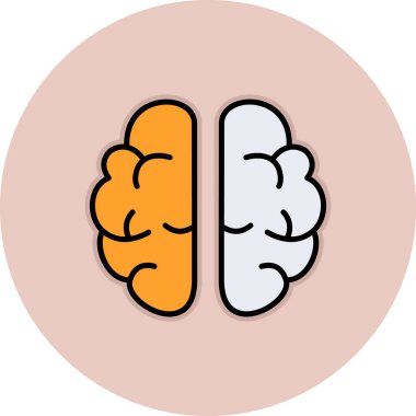 beyin ikonu vektör illüstrasyonu