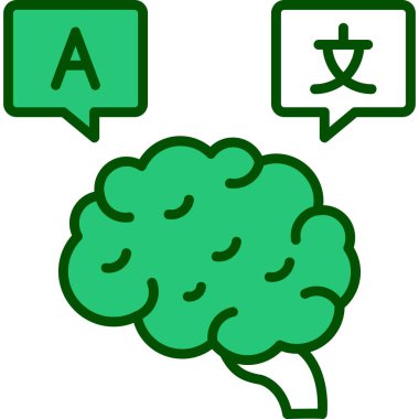 Beyin. Web simgesi basit illüstrasyon