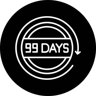 Beyaz üzerine 9 gün mühür basıldı. vektör illüstrasyonu