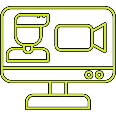 Televizyon simgesi, vektör illüstrasyonu