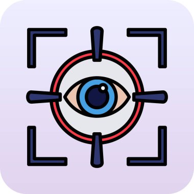 Göz simgesi soyut arkaplan grubunda izole edildi